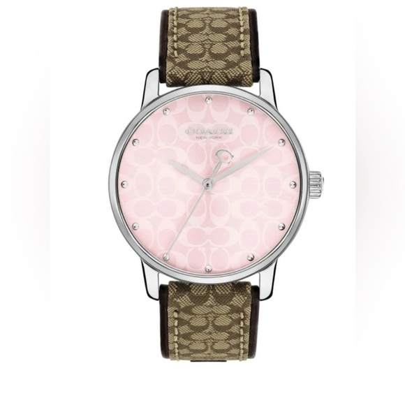 COACH Pink Dial Brown Logo Watch - Picture 7 of 11